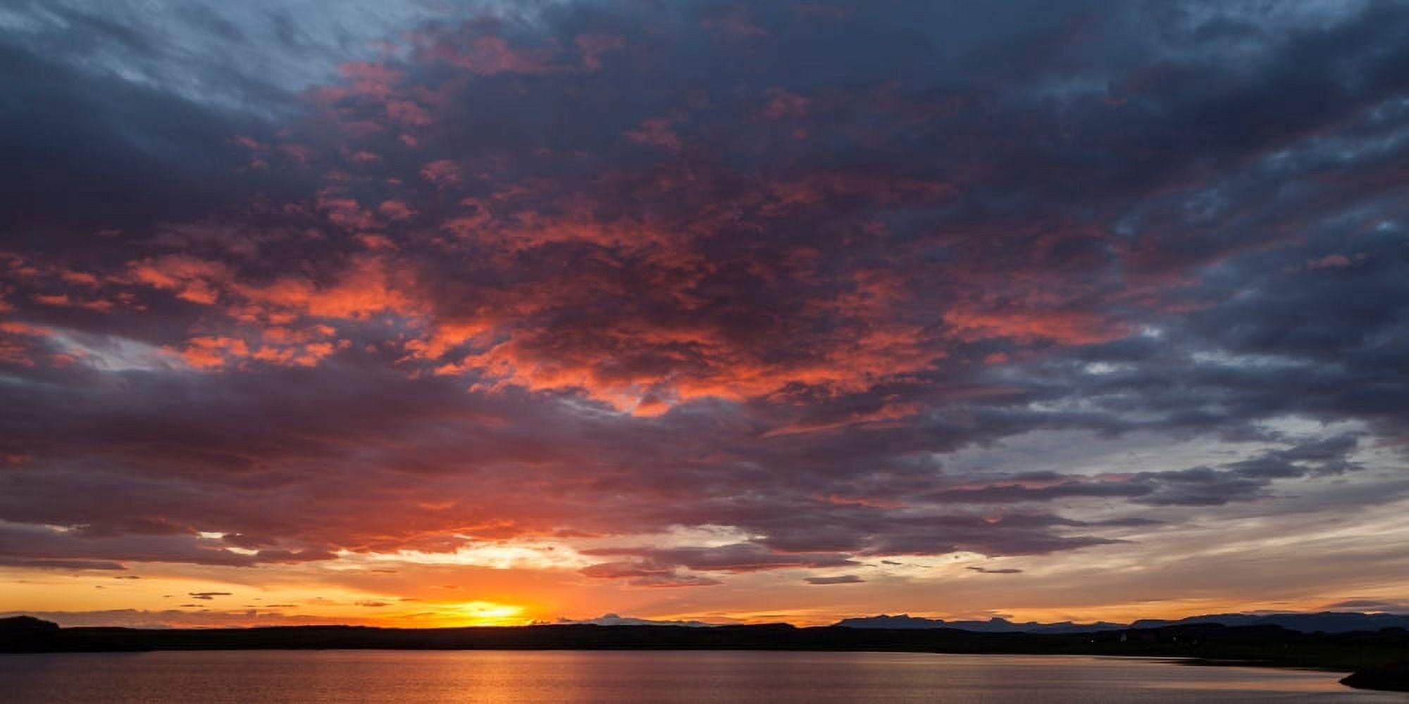 Colorful sunset Snaefellsnes Peninsula Iceland Canvas Art - Panoramic Images (9 x 27)