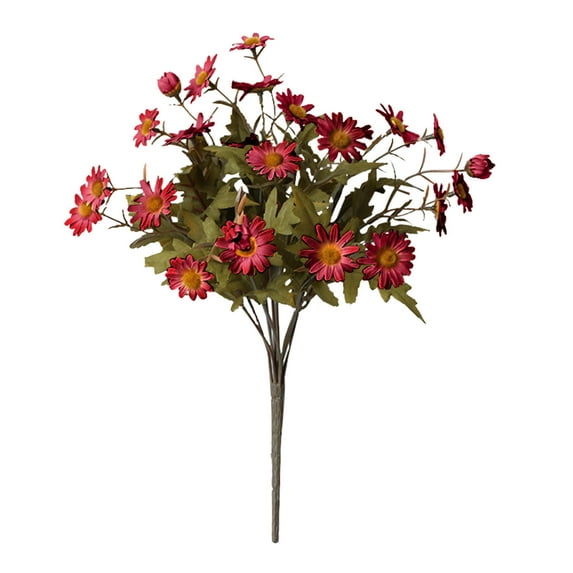 Colorful and varied in color Artificial Sunset Mums, Artificial Outdoor Sunset Mums Flowers - UV Resistant, Waterproof, Windproof, Fall Flower Daisy With Eucalyptus, Look Real, Full, Vibrant