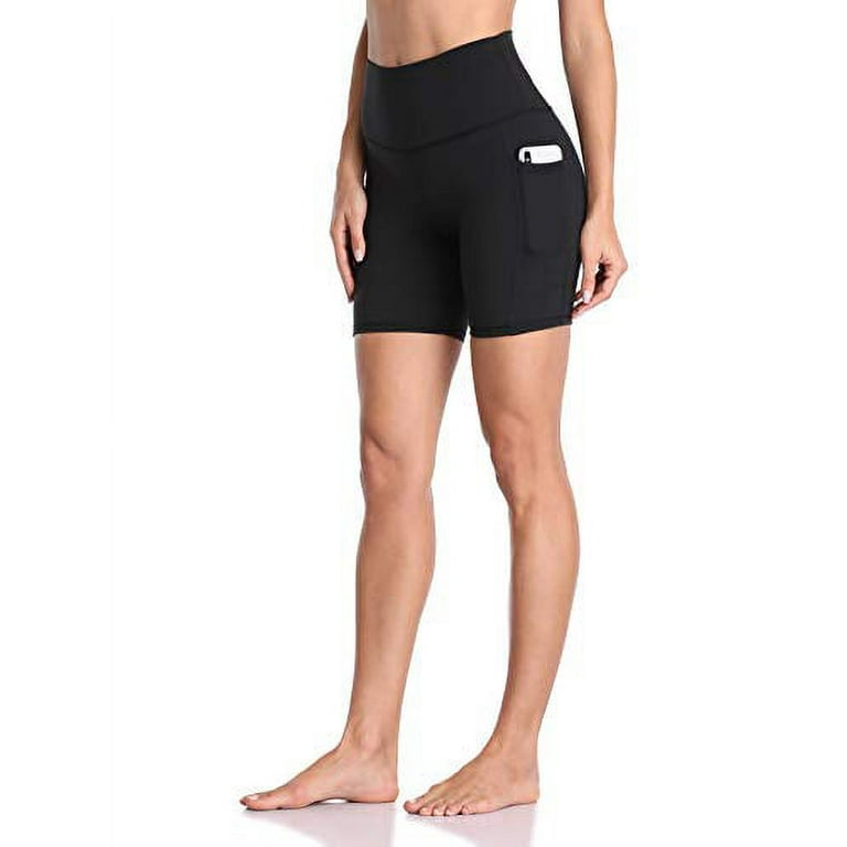 Colorfulkoala Women's High Waisted Biker Shorts with Pockets 6 Inseam  Workout & Yoga Tights (S, Black) 