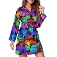 thumbnail image 1 of Colorfull Butterfly Pajama Robe V Neck Lots of Pretty Butterflies Dress Lady Long Sleeve Room Sleepwear Print Pajamas Robes, 1 of 7