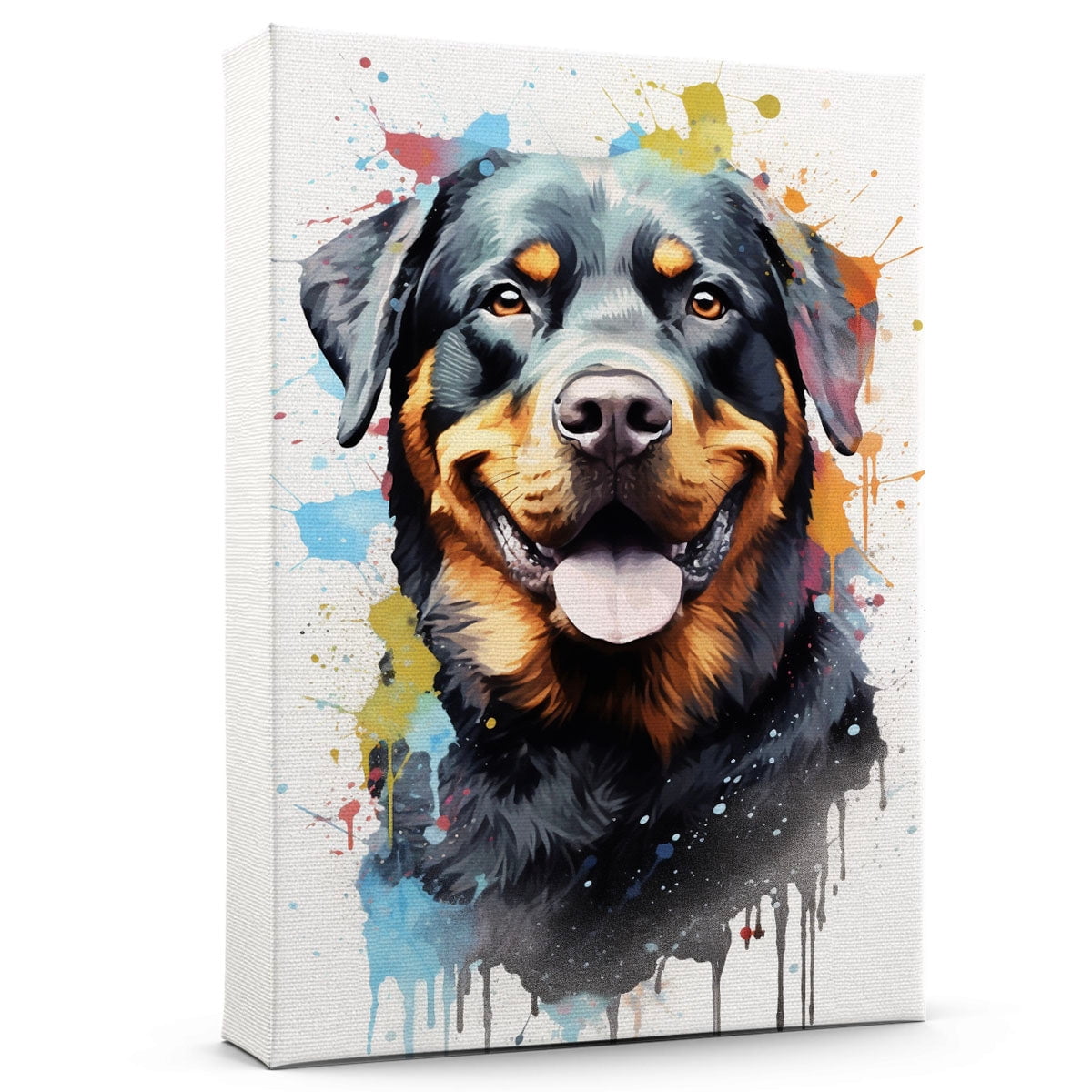 Colorfull Rottweiler Wall Art Abstract Dog Canvas Animal Canvas ...