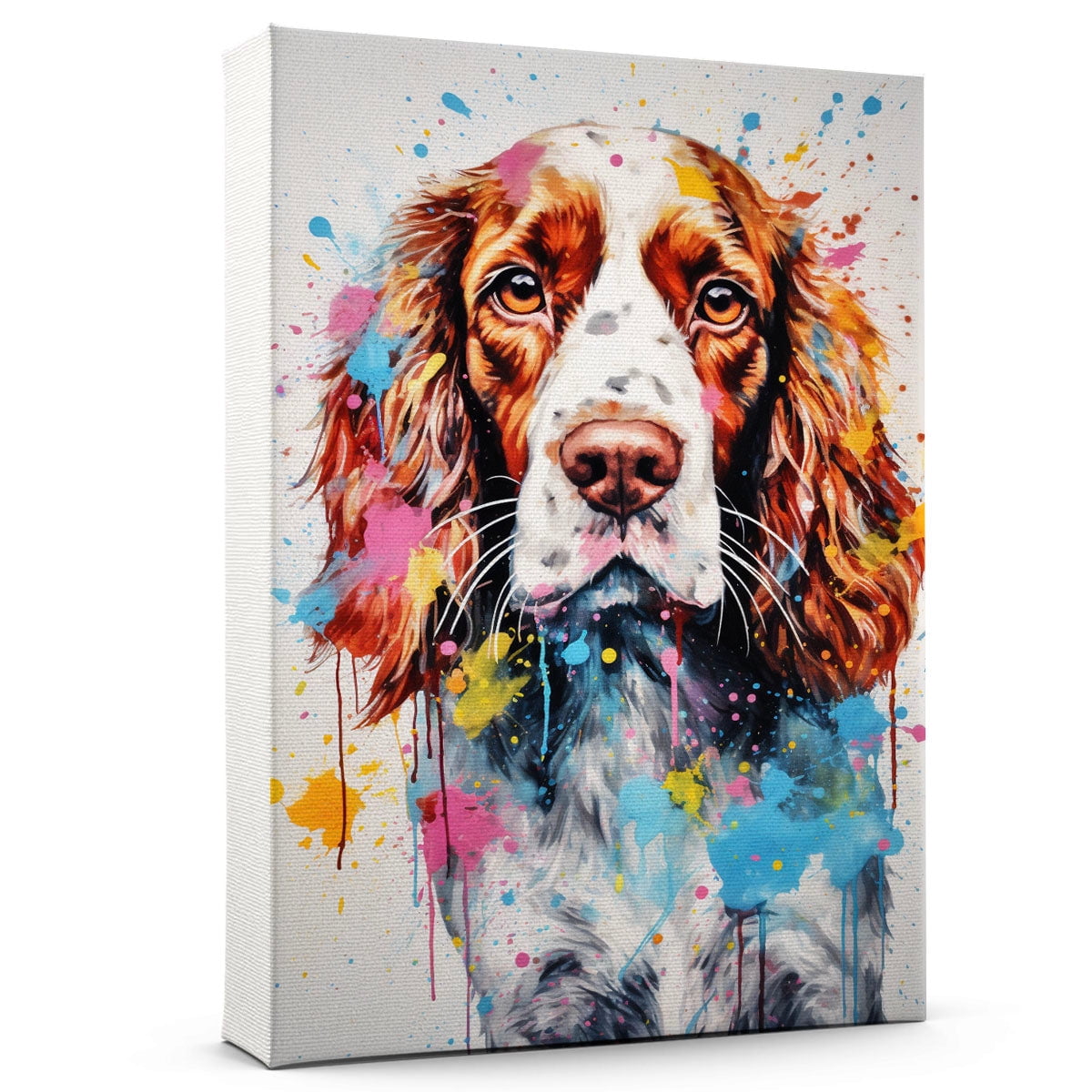 Colorfull Welsh Springer Spaniel Wall Art Abstract Dog Canvas Animal ...