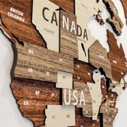 Colorfull Worlds Wood World Map Educational for Kids- Mixed XL