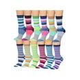 thumbnail image 1 of Colorfut Women's 12 Pairs Colorful Patterned Crew Socks WC43-AB, 1 of 1