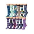 thumbnail image 1 of Colorfut Women's 12 Pairs Colorful Patterned Crew Socks WC88-AB, 1 of 5