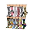 thumbnail image 1 of Colorfut Women's 12 Pairs Colorful Patterned Crew Socks WC97-AB, 1 of 5