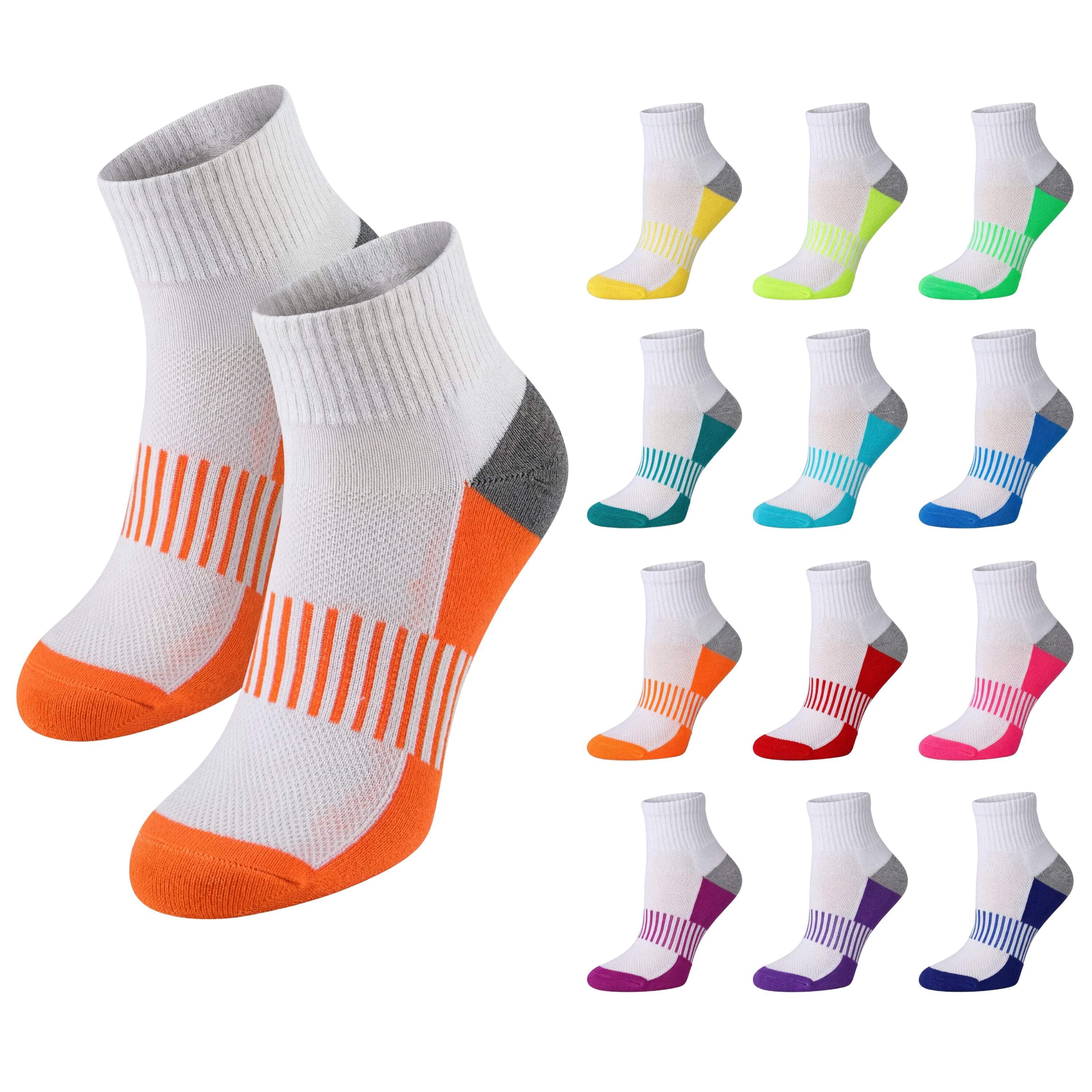 Colorfut Women's 12-Pairs Running & Athletic Sports Performance Ankle/Quarter Socks