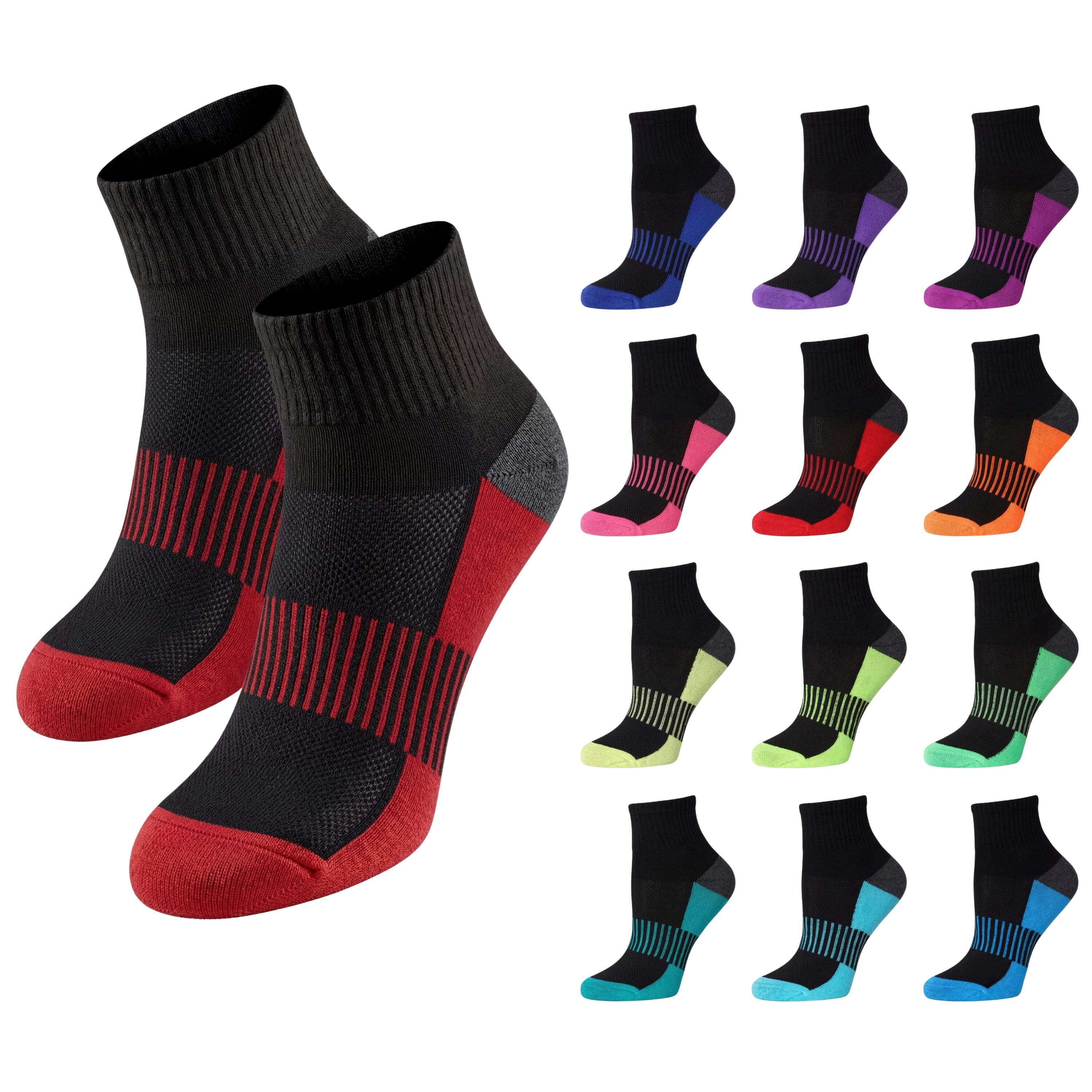 Colorfut Women's 12-Pairs Running & Athletic Sports Performance Ankle/Quarter Socks