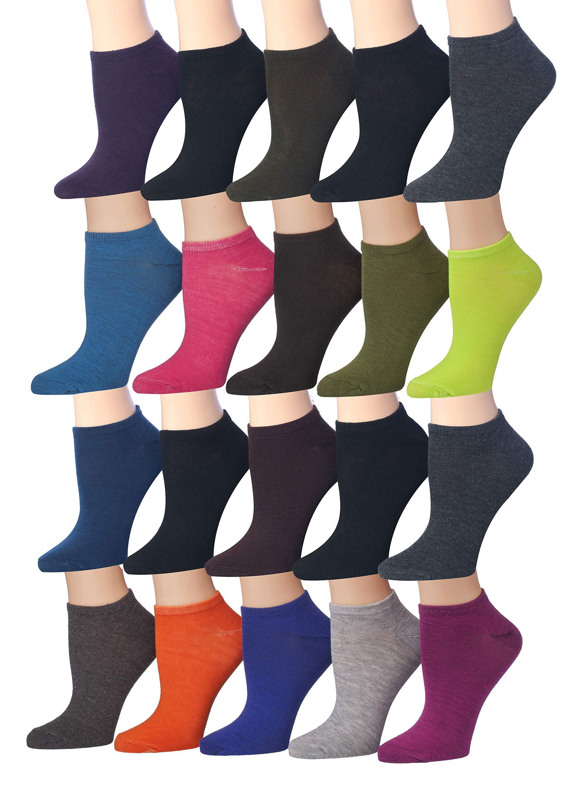 Colorfut Women's 20 Pairs Colorful Patterned Low Cut/No Show Socks ...