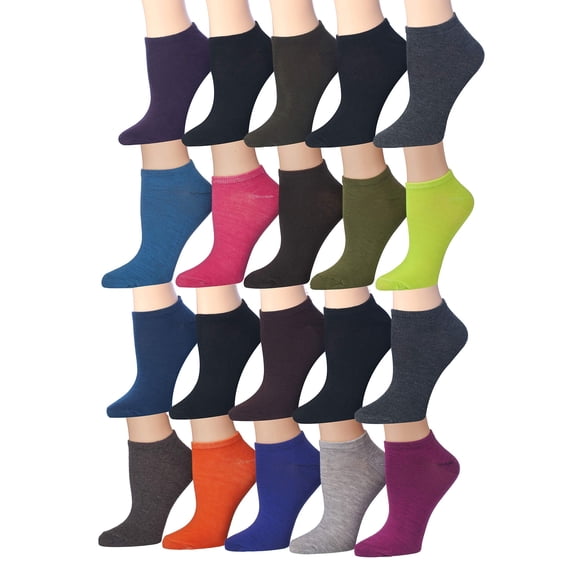 Colorfut Women's 20 Pairs Colorful Patterned Low Cut/No Show Socks
