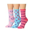 thumbnail image 1 of Colorfut Women's 3-Pairs Cozy Microfiber Anti-Skid Soft Colorful Patterned Fuzzy Crew Socks&nbsp;Slipper (with non-slip silicone grippers) FZ44-A, 1 of 4