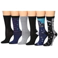 thumbnail image 1 of Colorfut Women's 6-Pairs Colorful Funky Patterned Crew Dress Socks WC102-A, 1 of 5