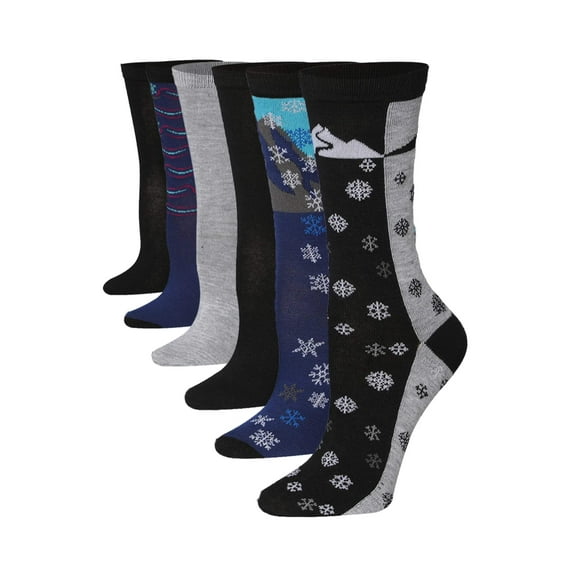 Colorfut Women's 6-Pairs Colorful Funky Patterned Crew Dress Socks WC102-A