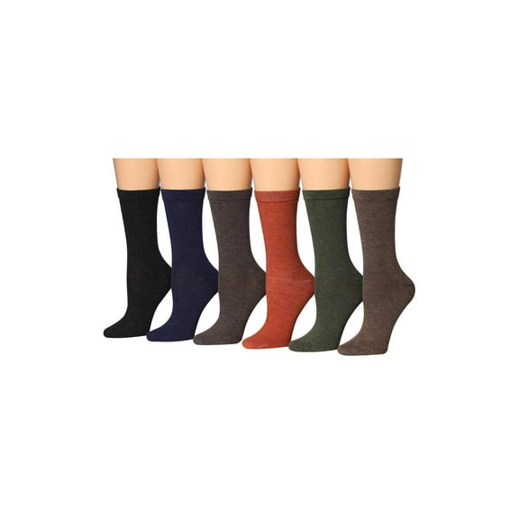 Colorfut Women's 6-Pairs Colorful Funky Patterned Crew Dress Socks WC93-A