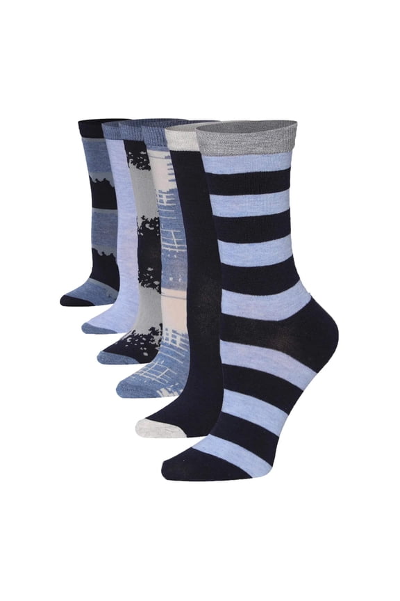 Colorfut  Women's 6-Pairs Colorful Funky Patterned Crew Dress Socks WC95-B