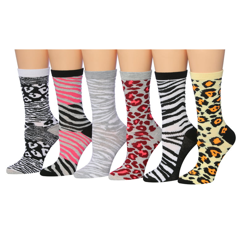 Colorfut Women's 6-Pairs Colorful Funky Patterned Crew Dress Socks WC97-B