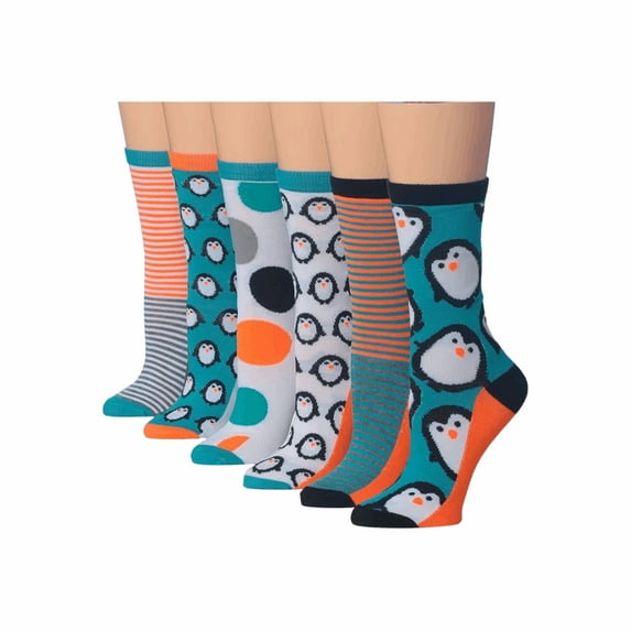 Colorfut Women's 6 Pairs Colorful Patterned Crew Socks