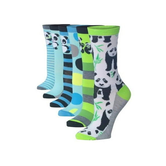 Colorfut Women's 6 Pairs Colorful Patterned Crew Socks