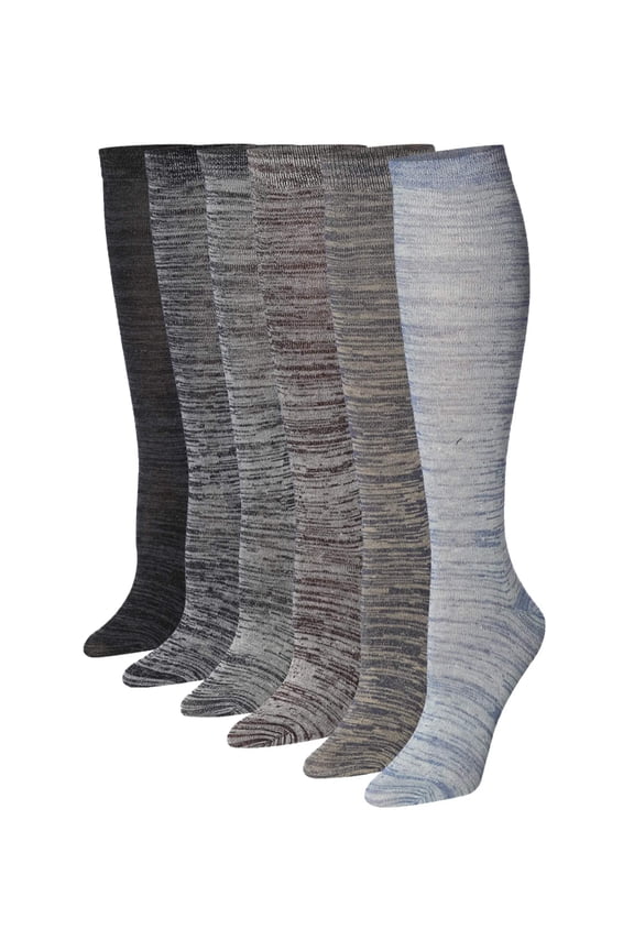 Colorfut Women's 6-Pairs Colorful Patterned Knee High Socks