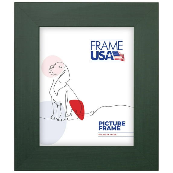 10x14 Picture Frame, Green Colori Wide Style 74026, 2 Inch MDF with Glass, Wall Display