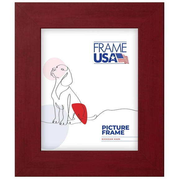 4x6 Picture Frame, Red Colori Wide Style 74024, 2 Inch MDF with Glass, Wall Display