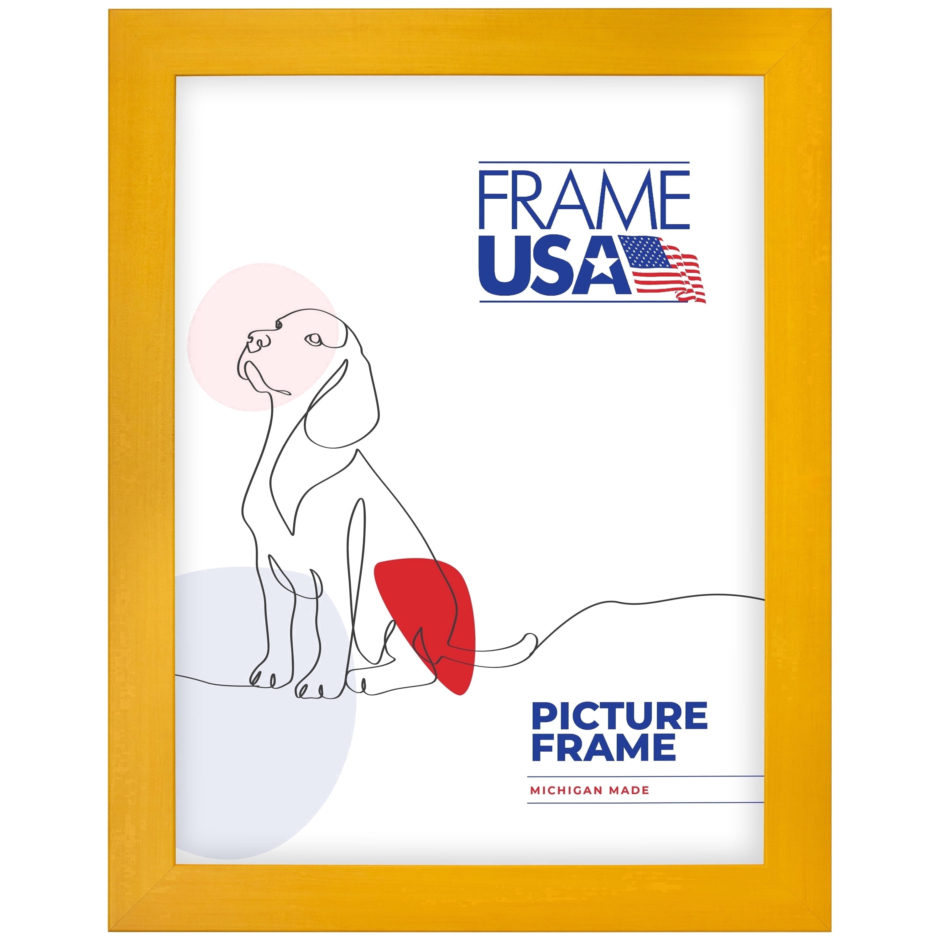 18x24 Picture Frame Yellow Colori Wide, 74027, 2 Inch MDF, Plexiglass, Wall Display