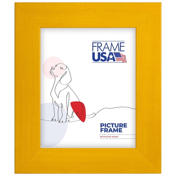 5x7 Picture Frame, Yellow Style 74027 2 Inch MDF with Tabletop Easel