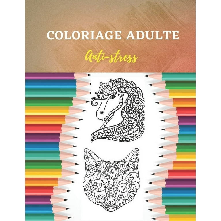 Coloriage Adulte Anti-stress: Coloriage Adulte Animal chat et