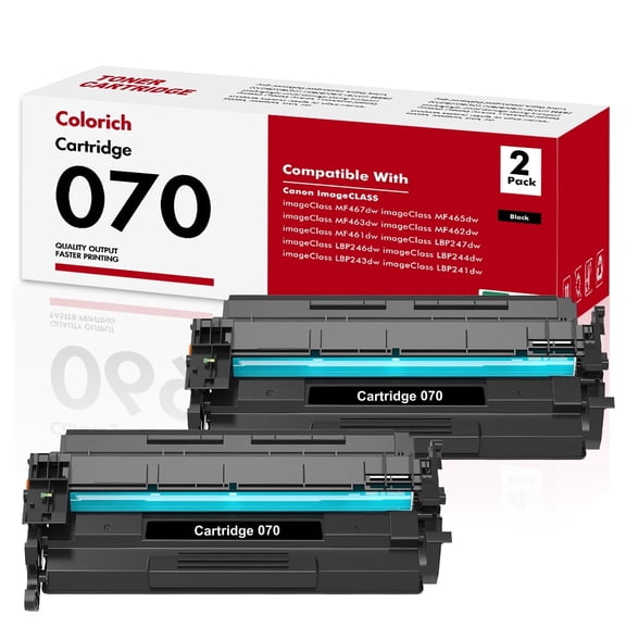Colorich Compatible for Canon 070 CRG070 CRG-070 Toner Cartridge for imageCLASS MF465dw MF462dw LBP246dw LBP247dw Printer (2 Pack)