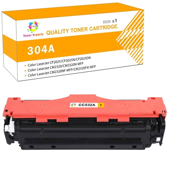 Colorich 1-Pack 304A Toner Cartridge Replacement for CC532A Color LaserJet CP2025 CP2025N CP2025DN CM2320 CM2320NF-MFP CM2320FXI-MFP CM2320N-MFP Printer Ink Yellow
