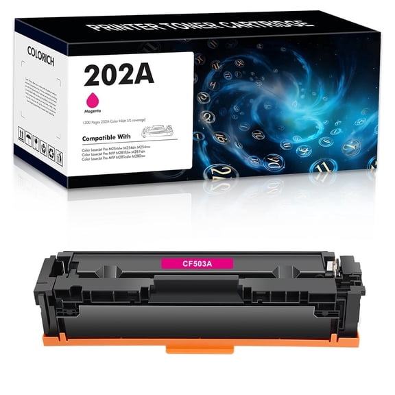 Colorich Compatible for HP 202A CF503A Toner Cartridge 1-Pack Color LaserJet Pro M254dw M254dn M254nw Printer Ink (Magenta)