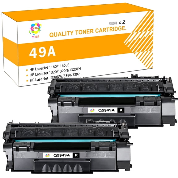 Colorich 2-Pack 49A 53A Toner Cartridge for Q5949A 49A Work with 1160 1320 1320n 3390 3392 P2015n P2014 M2727nf MFP Printer Ink (Black)
