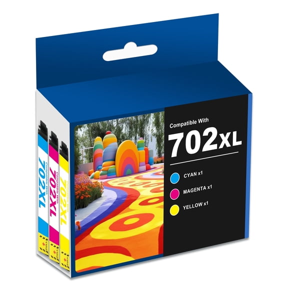 Colorich 702XL Ink Cartridges Replacement for Epson 702 Ink Cartridges Compatible for Epson Ink 702 T702XL for Workforce Pro WF-3720 WF-3730 WF-3733 WF-3725 (3-Pack)