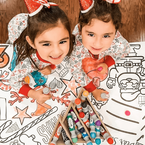 Coloring Activity, Giant Christmas Table Cover Craft