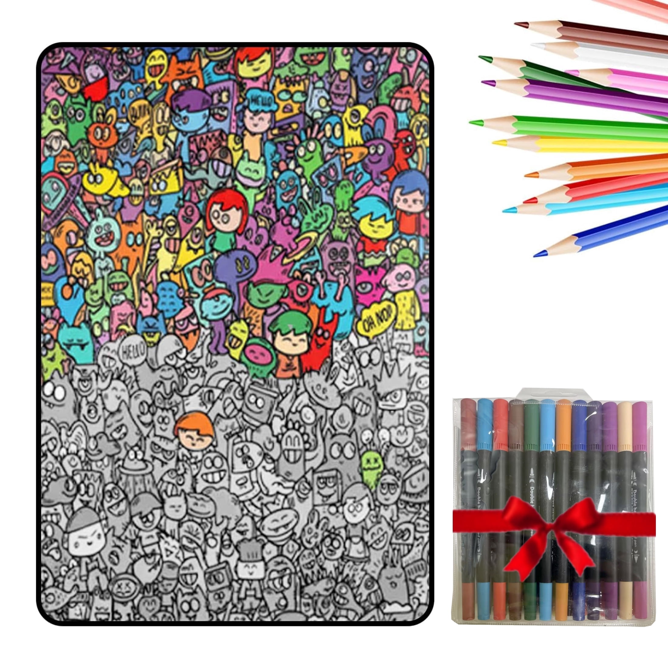 Coloring Blanket DIY Washable Sofa Throw | Art and Craft Coloring Blanket for Boys, Girls, Families, Craft Lovers, Preschoolers | Birthday, Holiday, Living Room, Bedroom, Apartment Fun Activity