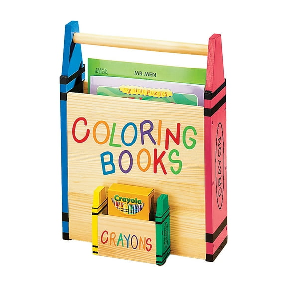 Coloring Book Caddy - Coloring Book Organizer with Crayon Storage Book Carrier Tote