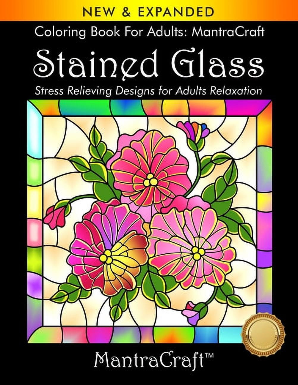 Coloring Book For Adults: MantraCraft: Stained Glass: Stress Relieving Designs for Adults Relaxation (Paperback)