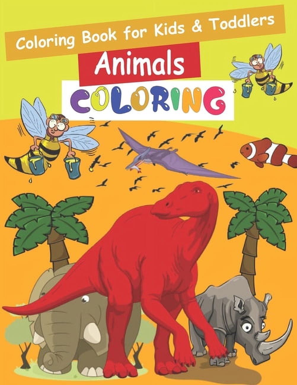 Coloring Book for Kids & Toddlers Animals COLORING Easy, LARGE, GIANT