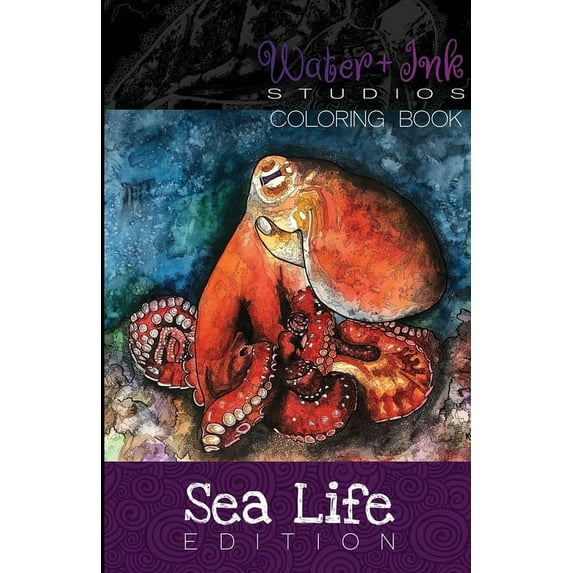 Coloring Book - Sea Life: Water+Ink Studios, (Paperback)