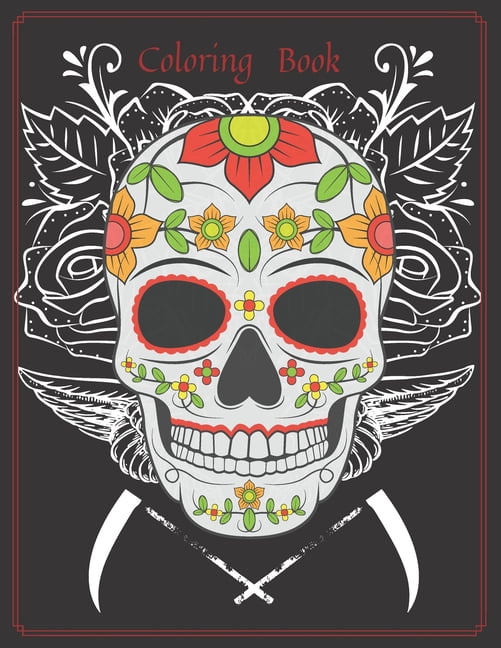 Coloring Book: Sugar Skull Death Faces (Paperback)
