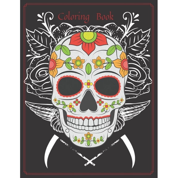 Coloring Book: Sugar Skull Death Faces (Paperback)