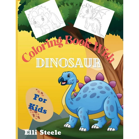 Coloring Book With Dinosaur for Kids