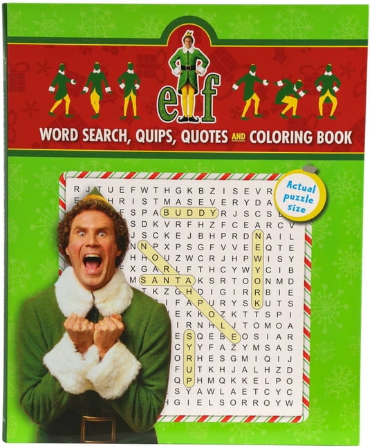Coloring Book & Word Search Elf Word Search, Quips, Quotes and Coloring Book, (Paperback)