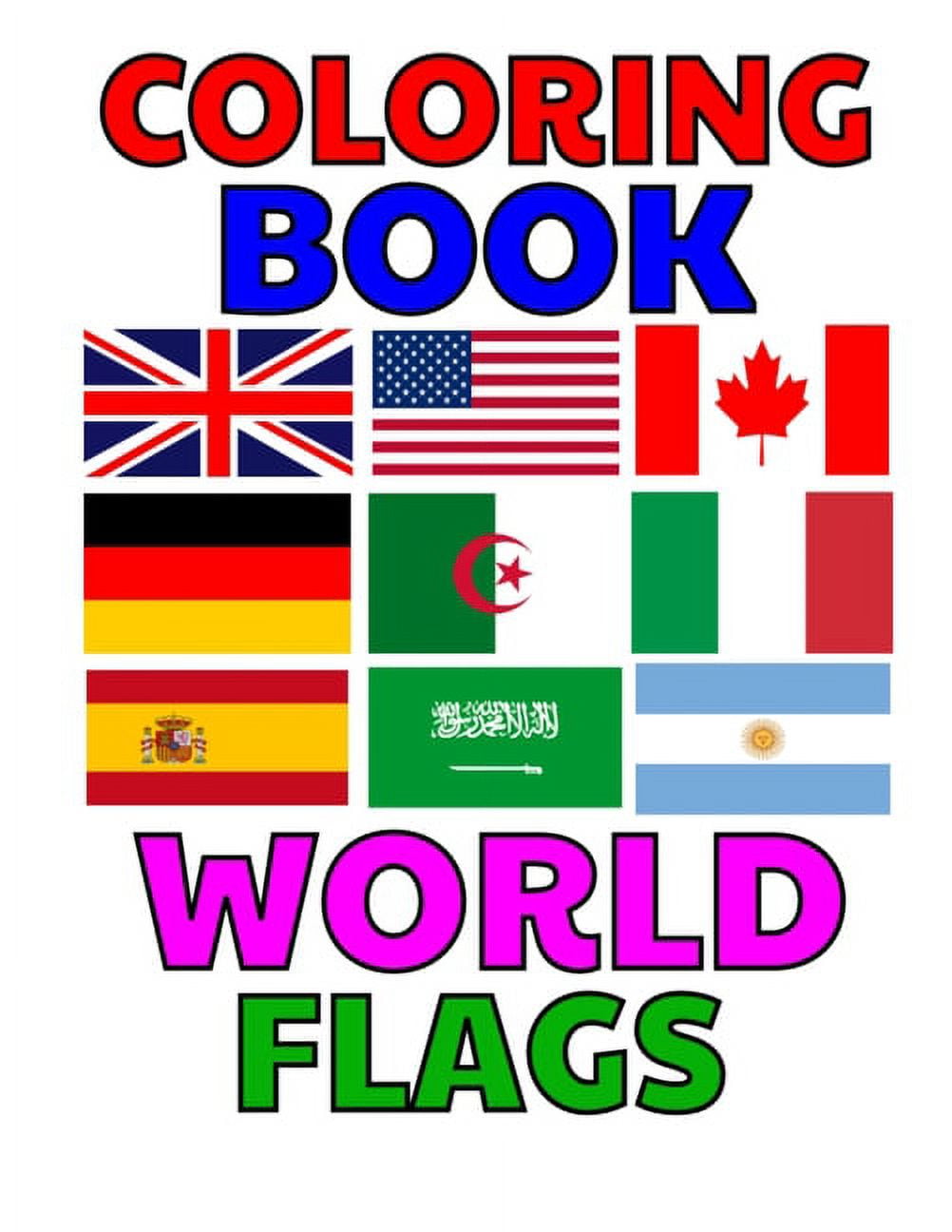 Coloring Book World Flags: Flag Of the World, country flags of the