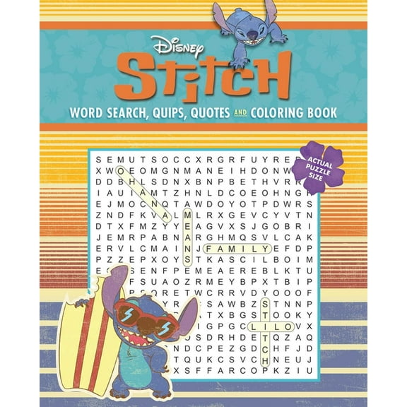 Coloring Book & Word Search Disney Stitch Word Search, Quips, Quotes and Coloring Book, (Paperback)