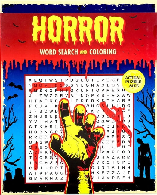 Coloring Book & Word Search Horror Word Search and Coloring, (Paperback)