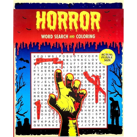 Coloring Book & Word Search Horror Word Search and Coloring, (Paperback)