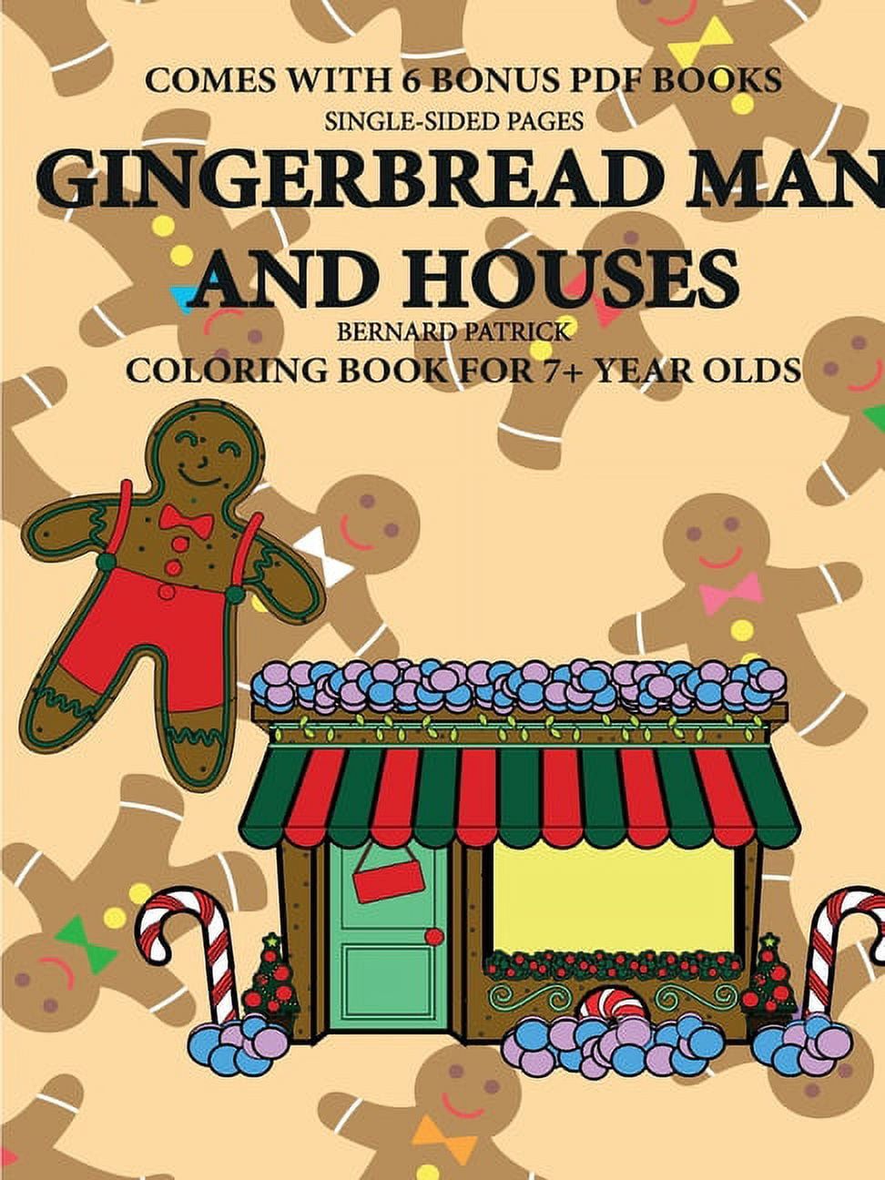Coloring Book for 7+ Year Olds (Gingerbread Man and Houses