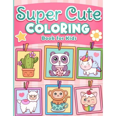 Pre-Owned Coloring Book for Kids: Super Cute Animals Unicorns Mermaids Treats and More for Ages 4-8 and 8-12 Paperback
