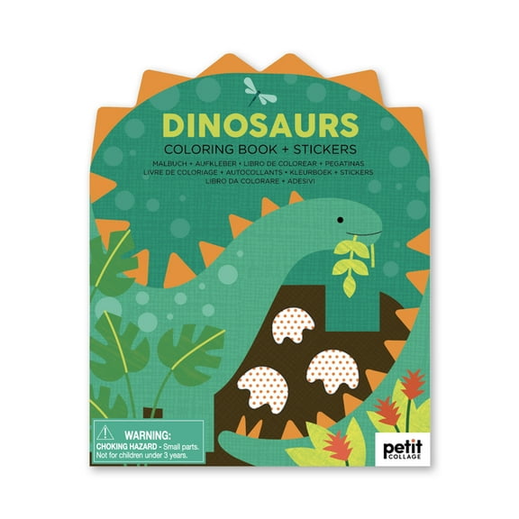 Coloring Book with Stickers Dinosaurs, (Hardcover)